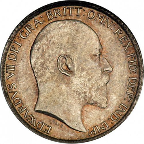 Sixpence Obverse Image minted in UNITED KINGDOM in 1904 (1902-10 - Edward VII)  - The Coin Database