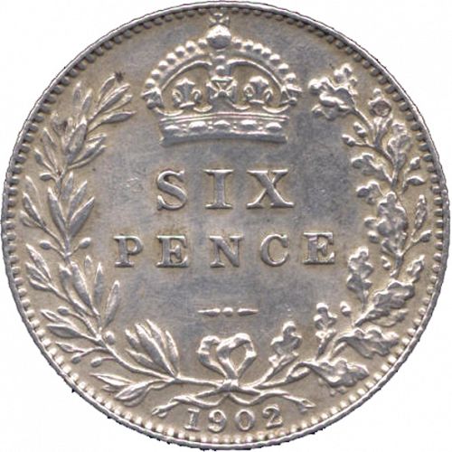 Sixpence Reverse Image minted in UNITED KINGDOM in 1902 (1902-10 - Edward VII)  - The Coin Database