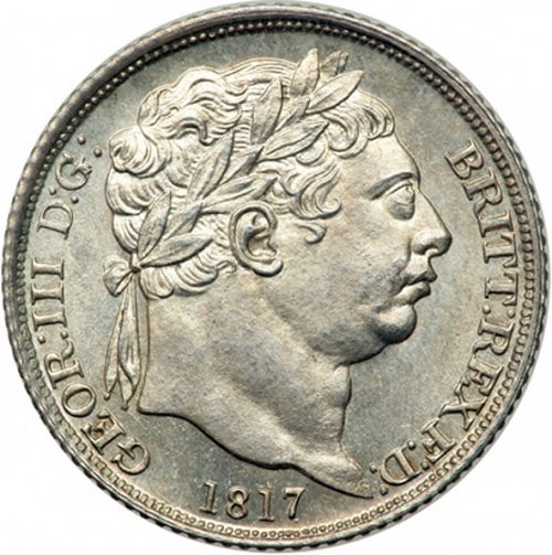 Sixpence Obverse Image minted in UNITED KINGDOM in 1817 (1760-20 - George III - New coinage)  - The Coin Database