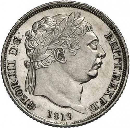 Sixpence Obverse Image minted in UNITED KINGDOM in 1819 (1760-20 - George III - New coinage)  - The Coin Database