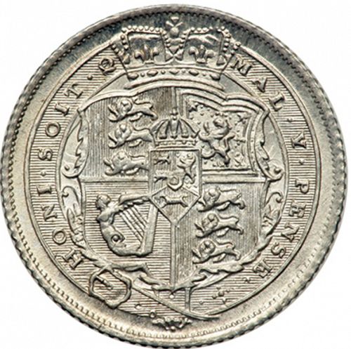 Sixpence Reverse Image minted in UNITED KINGDOM in 1817 (1760-20 - George III - New coinage)  - The Coin Database