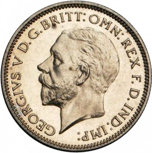 Sixpence Obverse Image minted in UNITED KINGDOM in 1933 (1910-36  -  George V)  - The Coin Database