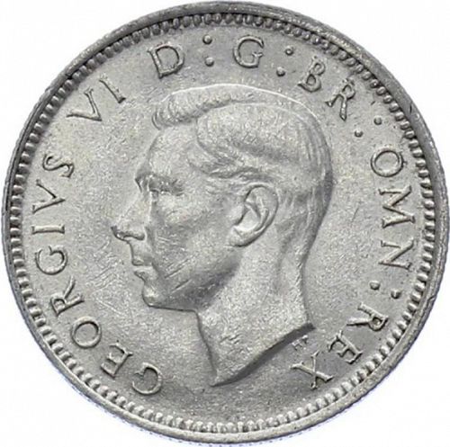 Sixpence Obverse Image minted in UNITED KINGDOM in 1942 (1937-52 - George VI)  - The Coin Database