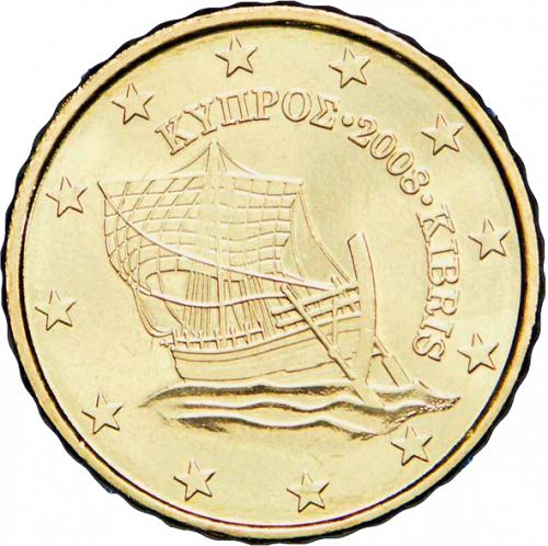 10 cent Obverse Image minted in CYPRUS in 2008 (1st Series)  - The Coin Database