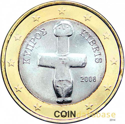 1 € Obverse Image minted in CYPRUS in 2008 (1st Series)  - The Coin Database