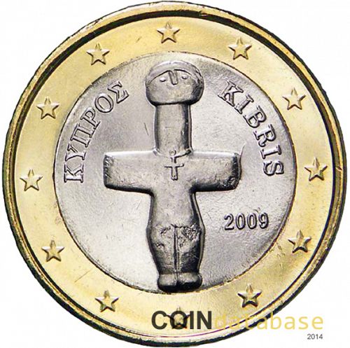 1 € Obverse Image minted in CYPRUS in 2009 (1st Series)  - The Coin Database