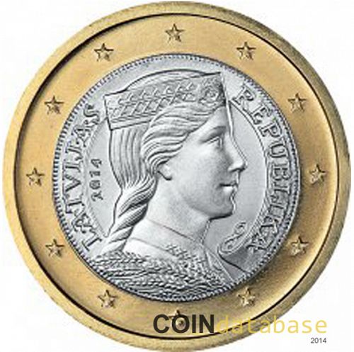 1 € Obverse Image minted in LATVIA in 2014 (1st Series)  - The Coin Database