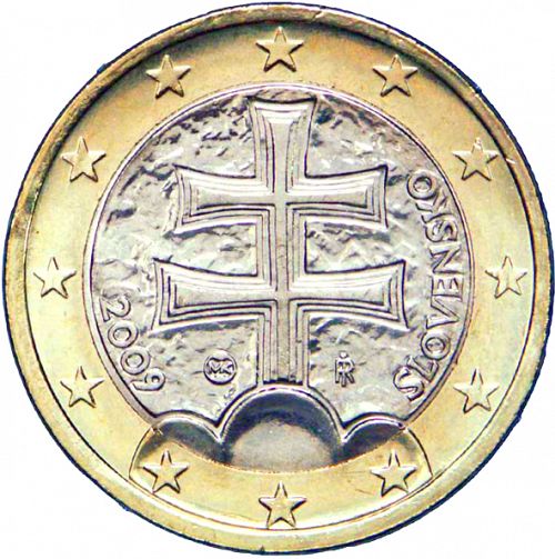 1 € Obverse Image minted in SLOVAKIA in 2009 (1st Series)  - The Coin Database