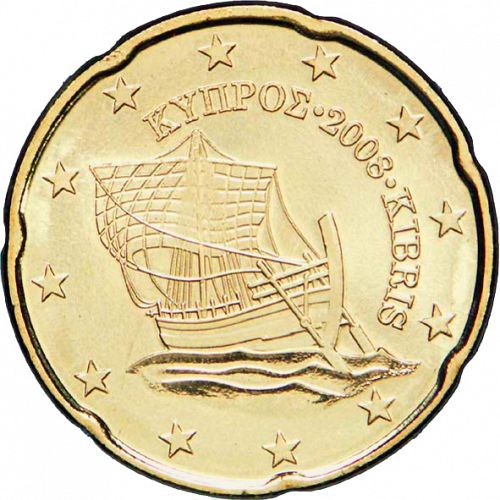 20 cent Obverse Image minted in CYPRUS in 2008 (1st Series)  - The Coin Database