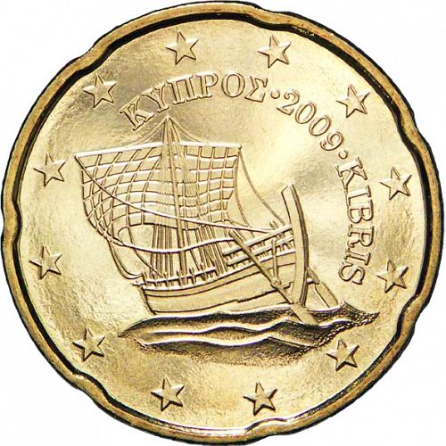20 cent Obverse Image minted in CYPRUS in 2009 (1st Series)  - The Coin Database