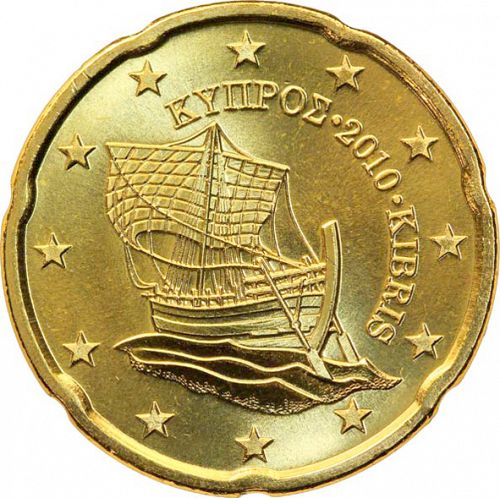 20 cent Obverse Image minted in CYPRUS in 2010 (1st Series)  - The Coin Database
