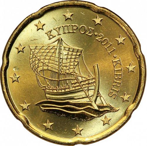 20 cent Obverse Image minted in CYPRUS in 2011 (1st Series)  - The Coin Database