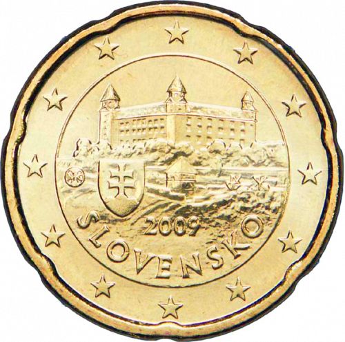 20 cent Obverse Image minted in SLOVAKIA in 2009 (1st Series)  - The Coin Database