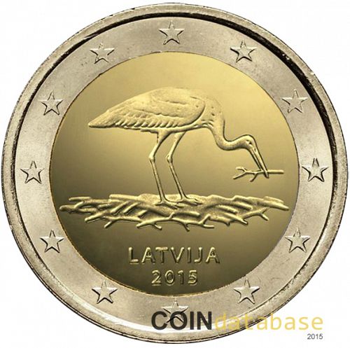 2 € Obverse Image minted in LATVIA in 2015 (Stork)  - The Coin Database