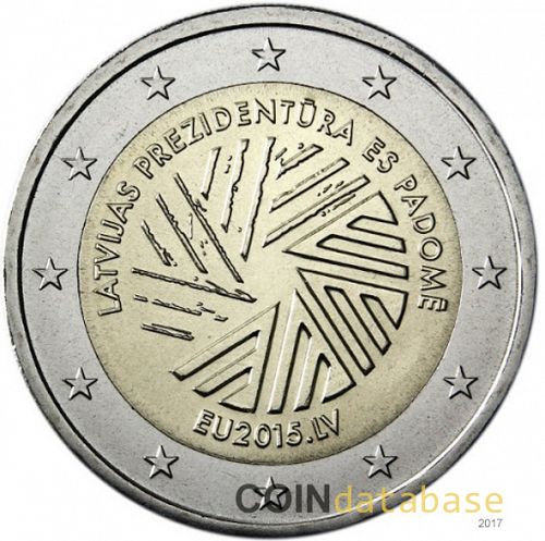 2 € Obverse Image minted in LATVIA in 2015 (Latvian Presidency of the EU)  - The Coin Database