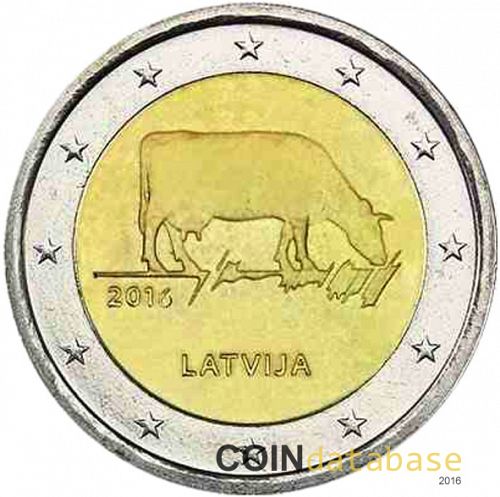 2 € Obverse Image minted in LATVIA in 2016 (The Latvian Brown)  - The Coin Database