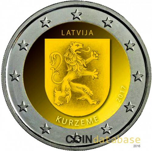 2 € Obverse Image minted in LATVIA in 2017 (Region of Kurzeme)  - The Coin Database