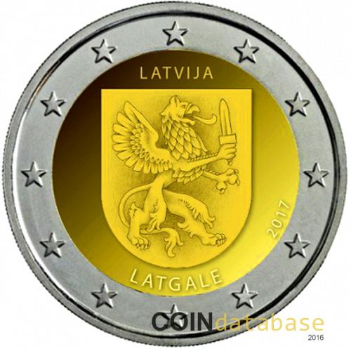2 € Obverse Image minted in LATVIA in 2017 (Region of Latgale)  - The Coin Database