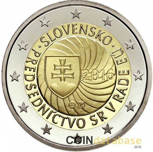 2 € Obverse Image minted in SLOVAKIA in 2016 (Slovak Presidency of the EU)  - The Coin Database