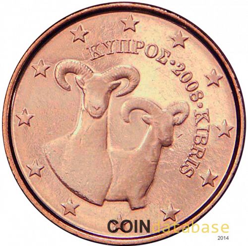 2 cent Obverse Image minted in CYPRUS in 2008 (1st Series)  - The Coin Database