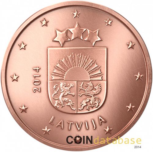 2 cent Obverse Image minted in LATVIA in 2014 (1st Series)  - The Coin Database