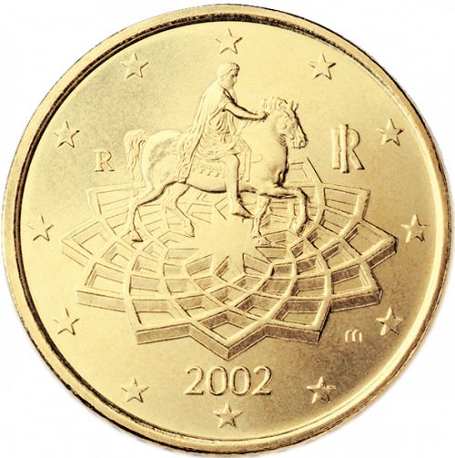 50 cent Obverse Image minted in ITALY in 2002 (1st Series)  - The Coin Database