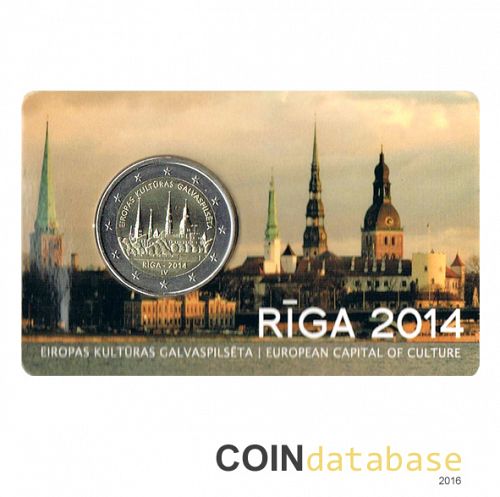 Set Obverse Image minted in LATVIA in 2014 (2€ Coincard BU)  - The Coin Database