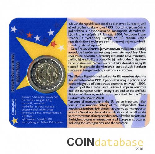 Set Reverse Image minted in SLOVAKIA in 2014 (2€ Coincard BU)  - The Coin Database