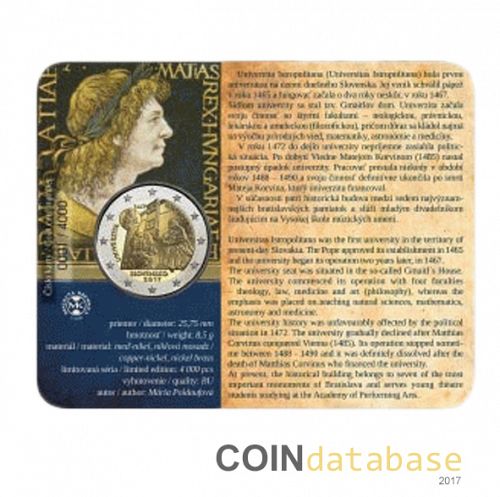 Set Reverse Image minted in SLOVAKIA in 2017 (2€ Coincard BU)  - The Coin Database