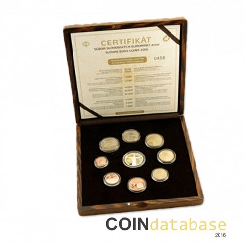 Set Obverse Image minted in SLOVAKIA in 2016 (Annual Mint Sets PROOF - In a wooden case)  - The Coin Database
