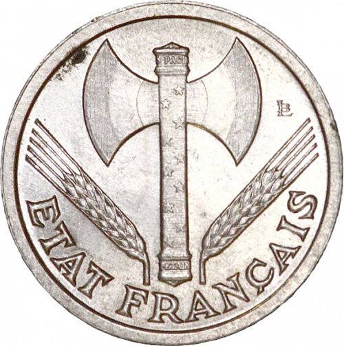 1 Franc Obverse Image minted in FRANCE in 1942 (1940-1944 - Vichy State)  - The Coin Database