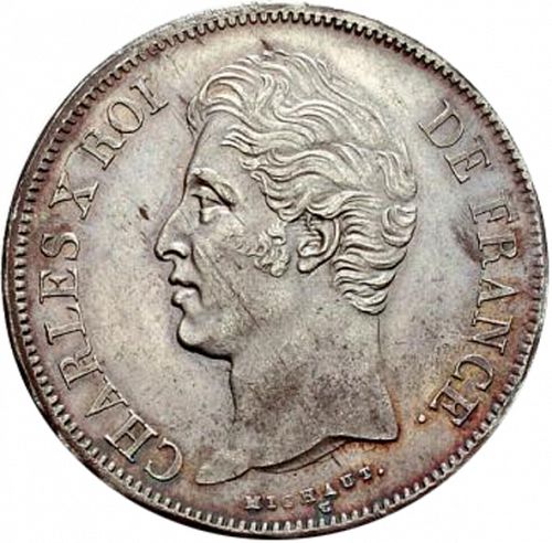 5 Francs Obverse Image minted in FRANCE in 1828K (1824-1830 - Charles X)  - The Coin Database