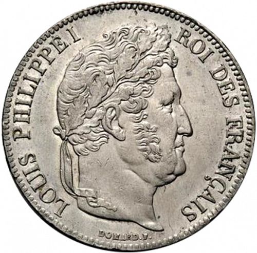 5 Francs Obverse Image minted in FRANCE in 1835A (1830-1848 - Louis Philippe I)  - The Coin Database
