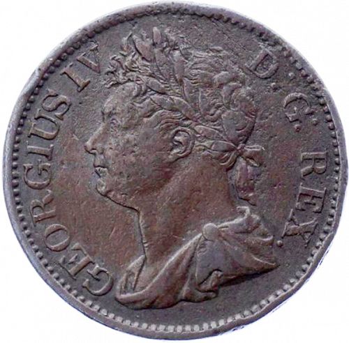 Halfpenny Obverse Image minted in IRELAND in 1823 (1820-30 - George IV)  - The Coin Database