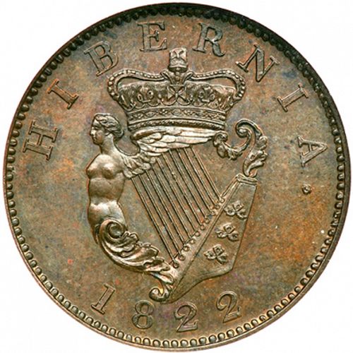 Halfpenny Reverse Image minted in IRELAND in 1822 (1820-30 - George IV)  - The Coin Database