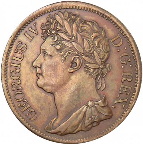 Penny Obverse Image minted in IRELAND in 1822 (1820-30 - George IV)  - The Coin Database