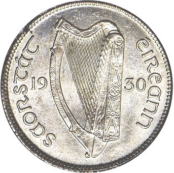 1s - Shilling Obverse Image minted in IRELAND in 1930 (1921-37 - Irish Free State)  - The Coin Database