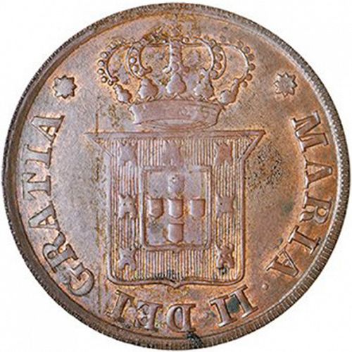 10 Réis Obverse Image minted in PORTUGAL in 1833 (1834-39 - Maria II)  - The Coin Database