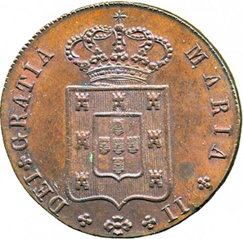 10 Réis Obverse Image minted in PORTUGAL in 1836 (1834-39 - Maria II)  - The Coin Database