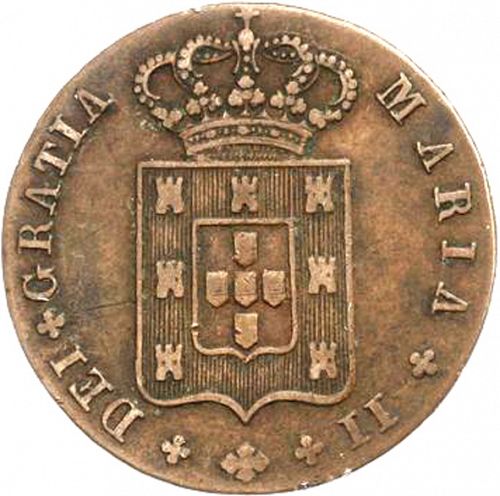 10 Réis Obverse Image minted in PORTUGAL in 1836 (1834-39 - Maria II)  - The Coin Database
