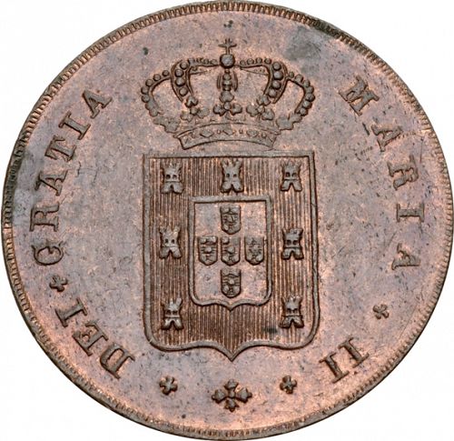 10 Réis Obverse Image minted in PORTUGAL in 1839 (1834-39 - Maria II)  - The Coin Database