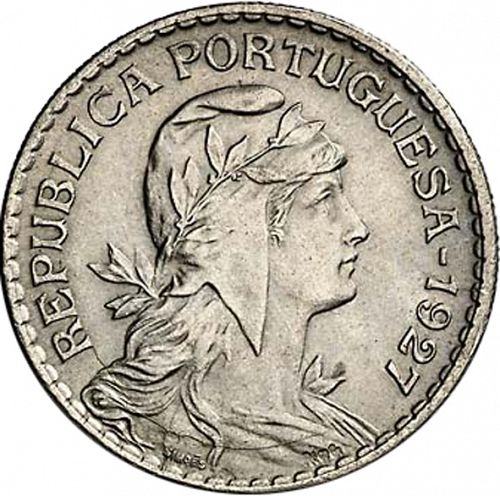 1 Escudo Obverse Image minted in PORTUGAL in 1927 (1910-01 - República)  - The Coin Database
