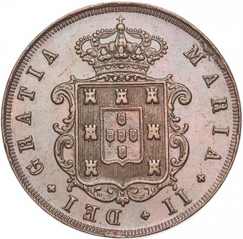 20 Réis ( Vintém ) Obverse Image minted in PORTUGAL in 1847 (1835-53 - Maria II <small> - Decimal Coinage</small>)  - The Coin Database
