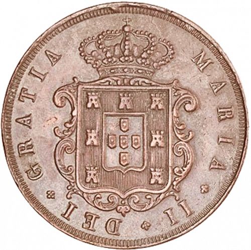 20 Réis ( Vintém ) Obverse Image minted in PORTUGAL in 1848 (1835-53 - Maria II <small> - Decimal Coinage</small>)  - The Coin Database