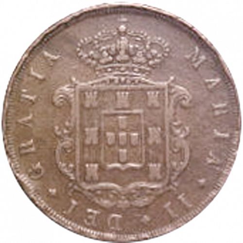20 Réis ( Vintém ) Obverse Image minted in PORTUGAL in 1851 (1835-53 - Maria II <small> - Decimal Coinage</small>)  - The Coin Database