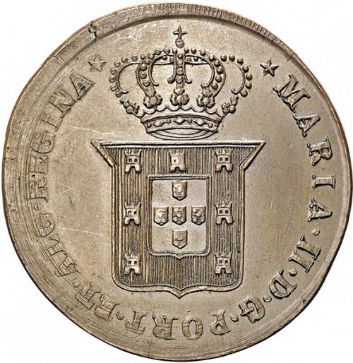 40 Réis ( Pataco ) Obverse Image minted in PORTUGAL in 1833 (1834-39 - Maria II)  - The Coin Database