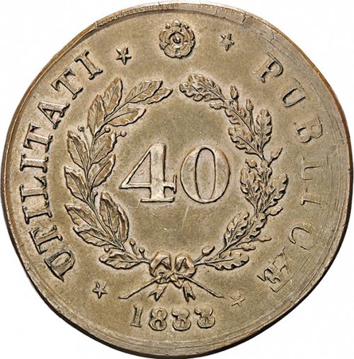 40 Réis ( Pataco ) Reverse Image minted in PORTUGAL in 1833 (1834-39 - Maria II)  - The Coin Database