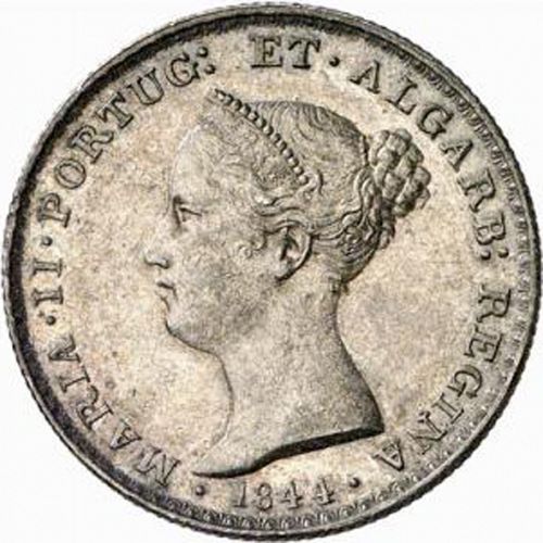500 Réis ( 5 Tostôes ) Obverse Image minted in PORTUGAL in 1844 (1835-53 - Maria II <small> - Decimal Coinage</small>)  - The Coin Database