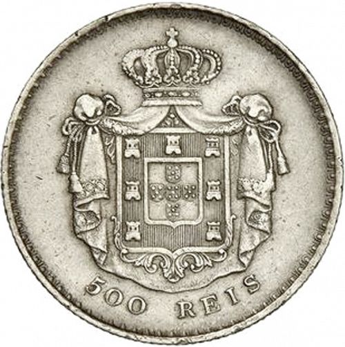 500 Réis ( 5 Tostôes ) Reverse Image minted in PORTUGAL in 1842 (1835-53 - Maria II <small> - Decimal Coinage</small>)  - The Coin Database
