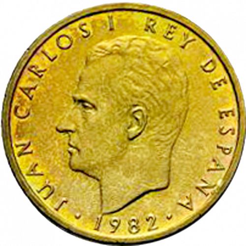 100 Pesetas Obverse Image minted in SPAIN in 1982 (1982-01  -  JUAN CARLOS I - New Design)  - The Coin Database